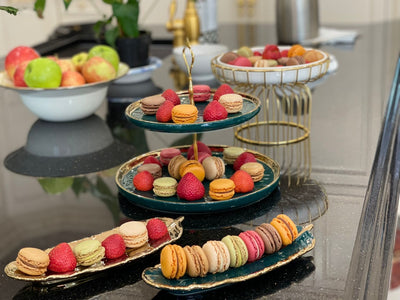 Green with Gold Leaf Plate / Tray SMALL