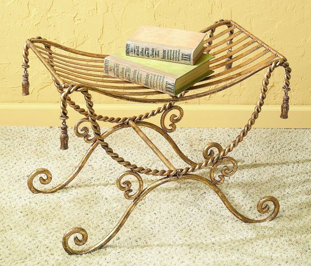 Antique Gold Swag & Tassel Bench